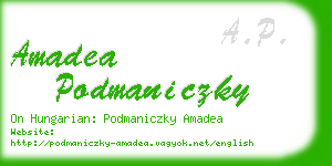 amadea podmaniczky business card